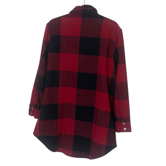 BB Dakota Eldridge Jacket- Red Plaid Brushed Wool Shacket- Size Medium - Picture 8 of 12